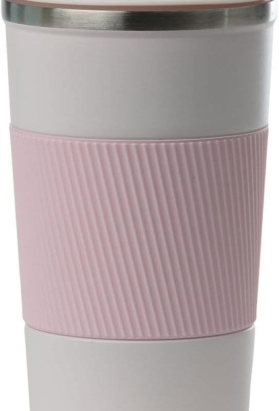 18 oz Travel Coffee Mug - Double Wall Vacuum Insulated Stainless Steel Tumbler with Flip Lid, Leak-Proof Coffee Cup with Non-Slip Silicone Base, Hot & Cold Drink Container