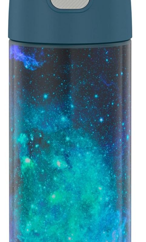 16 Ounce Stainless Steel Vacuum Insulated Bottle with Wide Spout Lid, Galaxy Teal